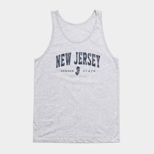 New Jersey Vintage Distressed Retro Print Tank Top